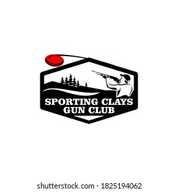 Sporting Clays Target And Shotgun Gun Club Logo Template 