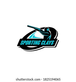 Sporting Clays Target And Shotgun Gun Club Logo Template 