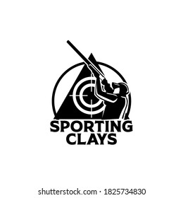 Sporting Clays Target And Shotgun Gun Club Logo Template 