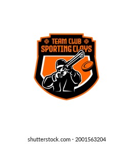 Sporting Clays Target And Shotgun Gun Club Logo Template 