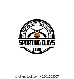 Sporting Clays Target and Shotgun Gun Club Logo Template 