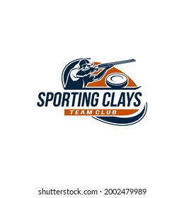 Sporting Clays Target and Shotgun Gun Club Logo Template 