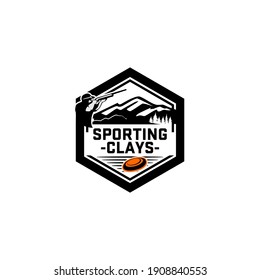 Sporting Clays Target And Sport Shotgun Gun Club Logo Template 