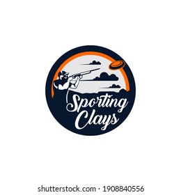 Sporting Clays Target And Sport Shotgun Gun Club Logo Template 