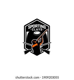 Sporting Clays Target and Sport Shotgun Gun Club Logo Template 