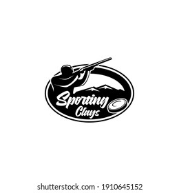 Sporting Clays Target And Sport Shotgun Gun Club Logo Template 