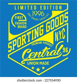 Sporting college typography, t-shirt graphics, vectors