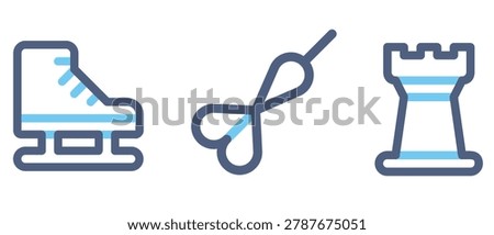 Sporting equipment illustrations, hobby and game graphics.