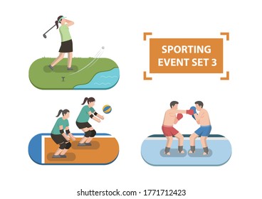 Sporting event collection color set 3