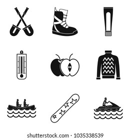 Sporting event icons set. Simple set of 9 sporting event vector icons for web isolated on white background