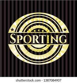 Sporting golden emblem. Vector Illustration. Detailed.