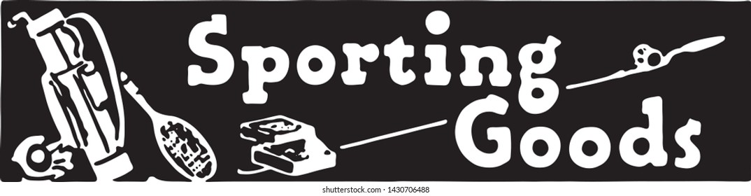Sporting Goods - Retro Ad Art Banner for Retail