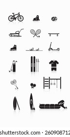 Sporting goods. Set of goods for sports and recreation.