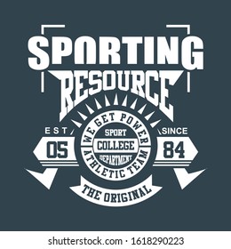 sporting resqurce, for print t shirt men, vector illustration