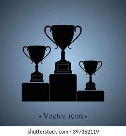 Sporting trophies or winners cups illustration.