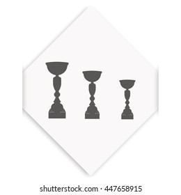Sporting trophies or winners cups illustration. Prize icon.