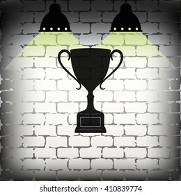Sporting trophy or winner cup illustration.