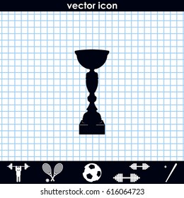 Sporting trophy or winner cup illustration. Sport trophy icon.