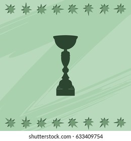 Sporting trophy or winner cup illustration. Sport trophy icon.
