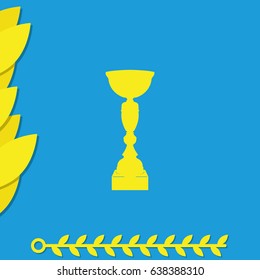 Sporting trophy or winner cup illustration. Sport trophy icon.