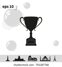 Sporting trophy or winner cup illustration.