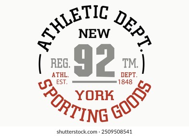 Tipografía deportiva, eslogan de tipografía de atletismo, impresión gráfica de diseño de ropa deportiva, impresión de Antiguas deportiva para ropa deportiva, emblema de tipografía de ropa deportiva.eps8