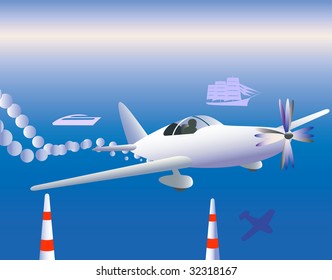 Sportiv plane in flight