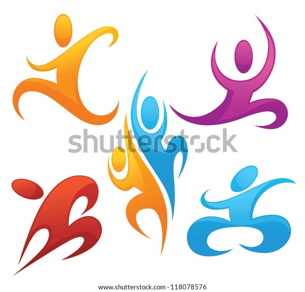 Sportive Active Vector Collection Symbols Stock Vector (Royalty Free ...