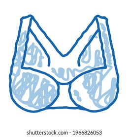 Sportive Bra sketch icon vector. Hand drawn blue doodle line art Sportive Bra sign. isolated symbol illustration