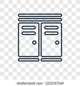 Sportive lockers concept vector linear icon isolated on transparent background, Sportive lockers concept transparency concept in outline style