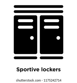 Sportive lockers icon vector isolated on white background, logo concept of Sportive lockers sign on transparent background, filled black symbol