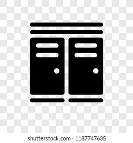 Sportive lockers vector icon isolated on transparent background, Sportive lockers transparency logo concept