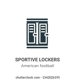 Sportive lockers vector icon on white background. Flat vector sportive lockers icon symbol sign from modern american football collection for mobile concept and web apps design.