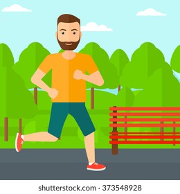 Sportlicher Mann joggt.