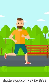 Sportive man jogging.