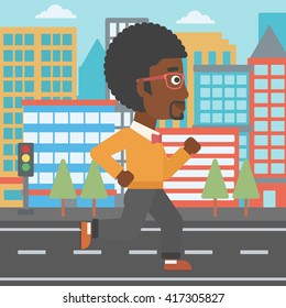Sportive man jogging.