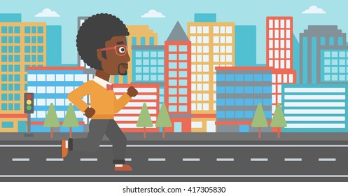 Sportive man jogging.