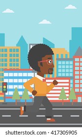 Sportive man jogging.