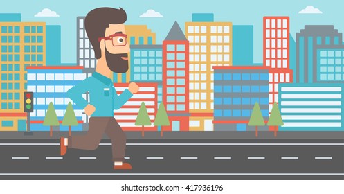 Sportive man jogging.