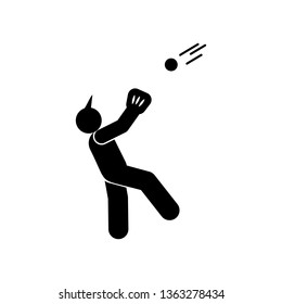 sportive man person glyph icon. Element of baseball sport illustration icon. Signs and symbols can be used for web, logo, mobile app, UI, UX