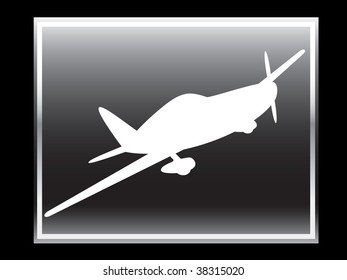 Sportive plane  vector icon.