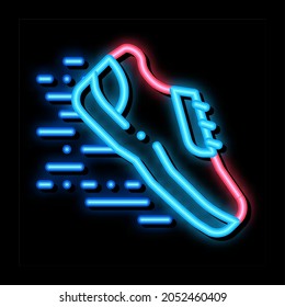 Sportive Sneaker neon light sign vector. Glowing bright icon Sportive Sneaker sign. transparent symbol illustration