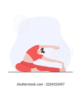 Sportive young woman doing yoga and fitness exercises. Healthy lifestyle. Woman demonstrating yoga positions.