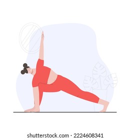 Sportive young woman doing yoga and fitness exercises. Healthy lifestyle. Woman demonstrating yoga positions.