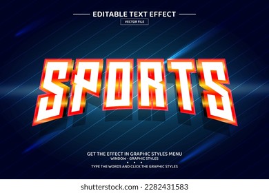 Sports 3D editable text effect template