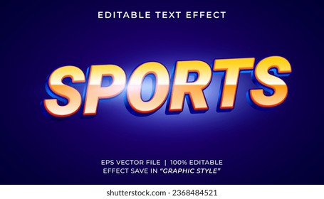 Plantilla de efecto de texto editable 3D para deportes