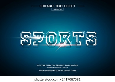 Sports 3D editable text effect template