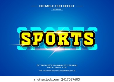 Sports 3D editable text effect template