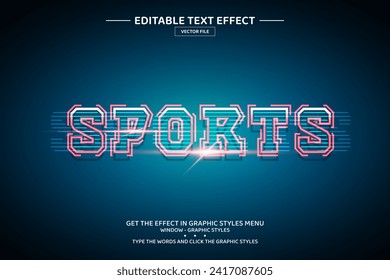 Sports 3D editable text effect template