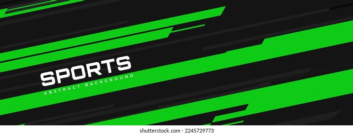 Sports abstract background. Modern sport banner design with horizontal green and gray lines. Vector illustration